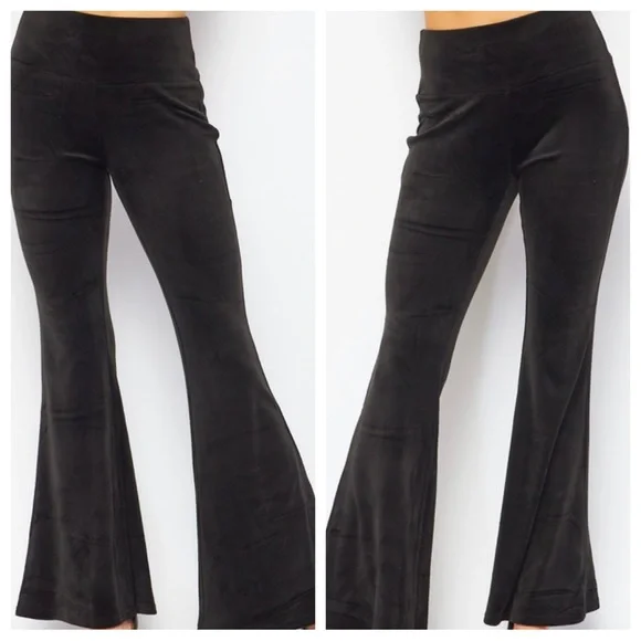 Modern Velour Must Have Black Bell Bottoms pants - Picture 5 of 5